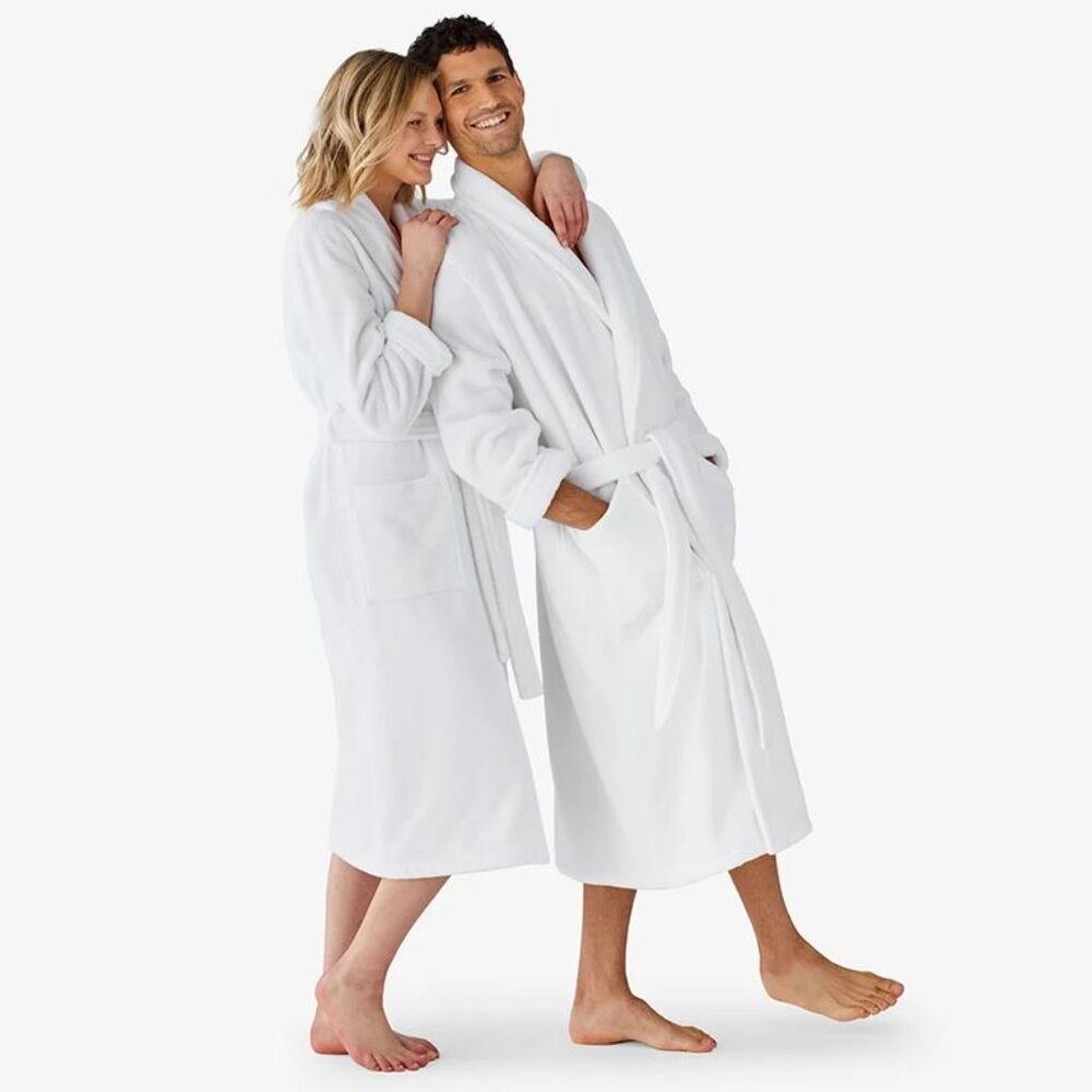 Women's Long Robe - White, M - Picture 2 of 5